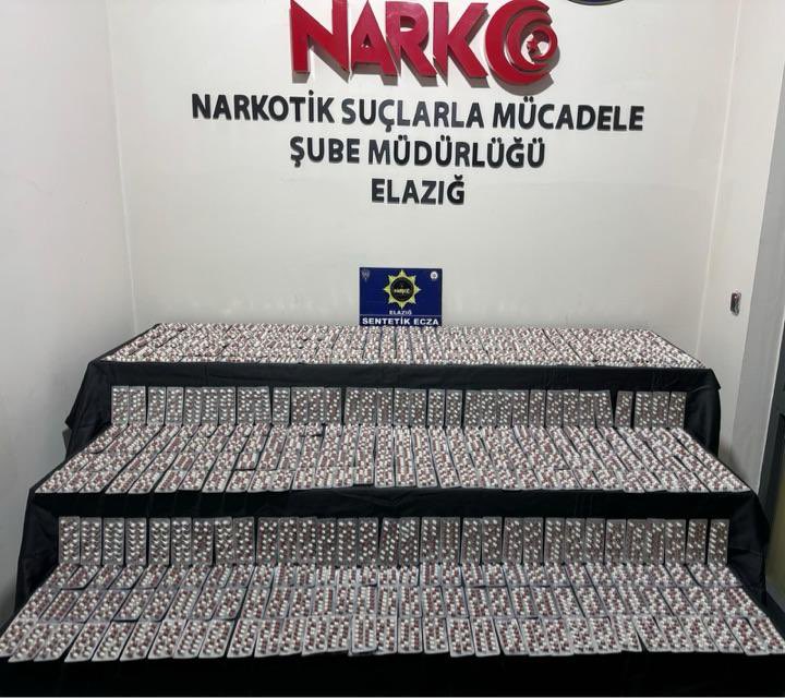 Elazığ’da 6 Bin 395 Sentetik Ecza Maddesi Ele Geçirildi