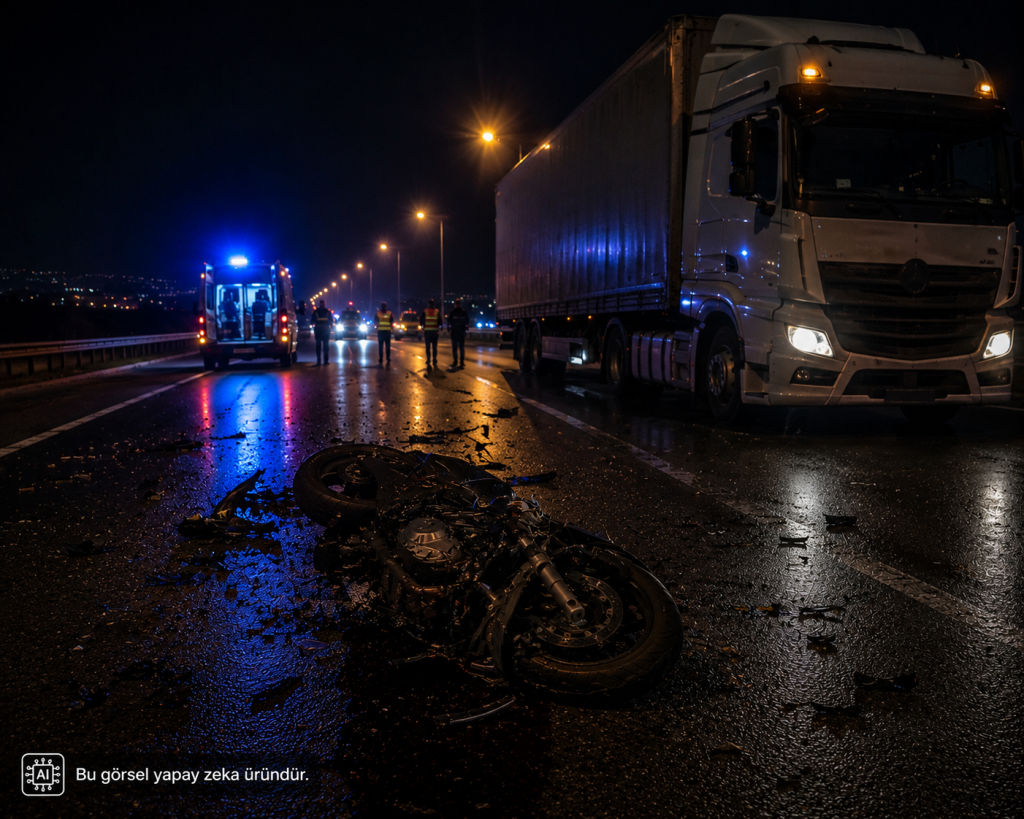 Tırla Çarpışan Motosikletin Sürücüsü Hayatını Kaybetti